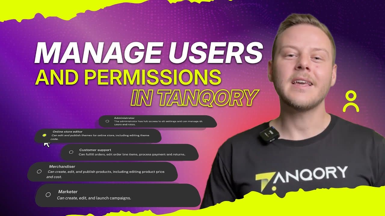 Managing users and permissions in Tanqory